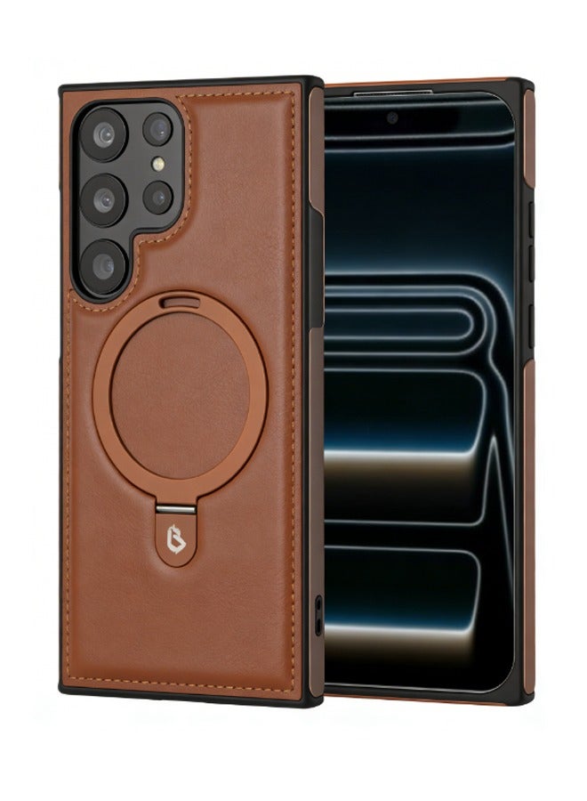 dida-cosmos Samsung Phone Case, MagSafe Compatible, Magnetic Leather Back Shockproof Cover with Strong Magnets, Ultra-Slim Full Protection Phone Case - Image 1
